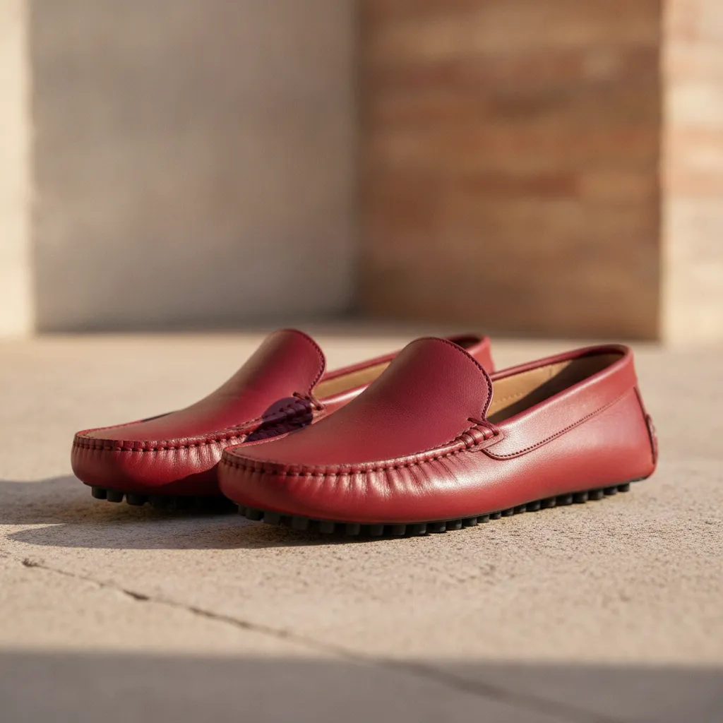 Driving shoes em couro verniz